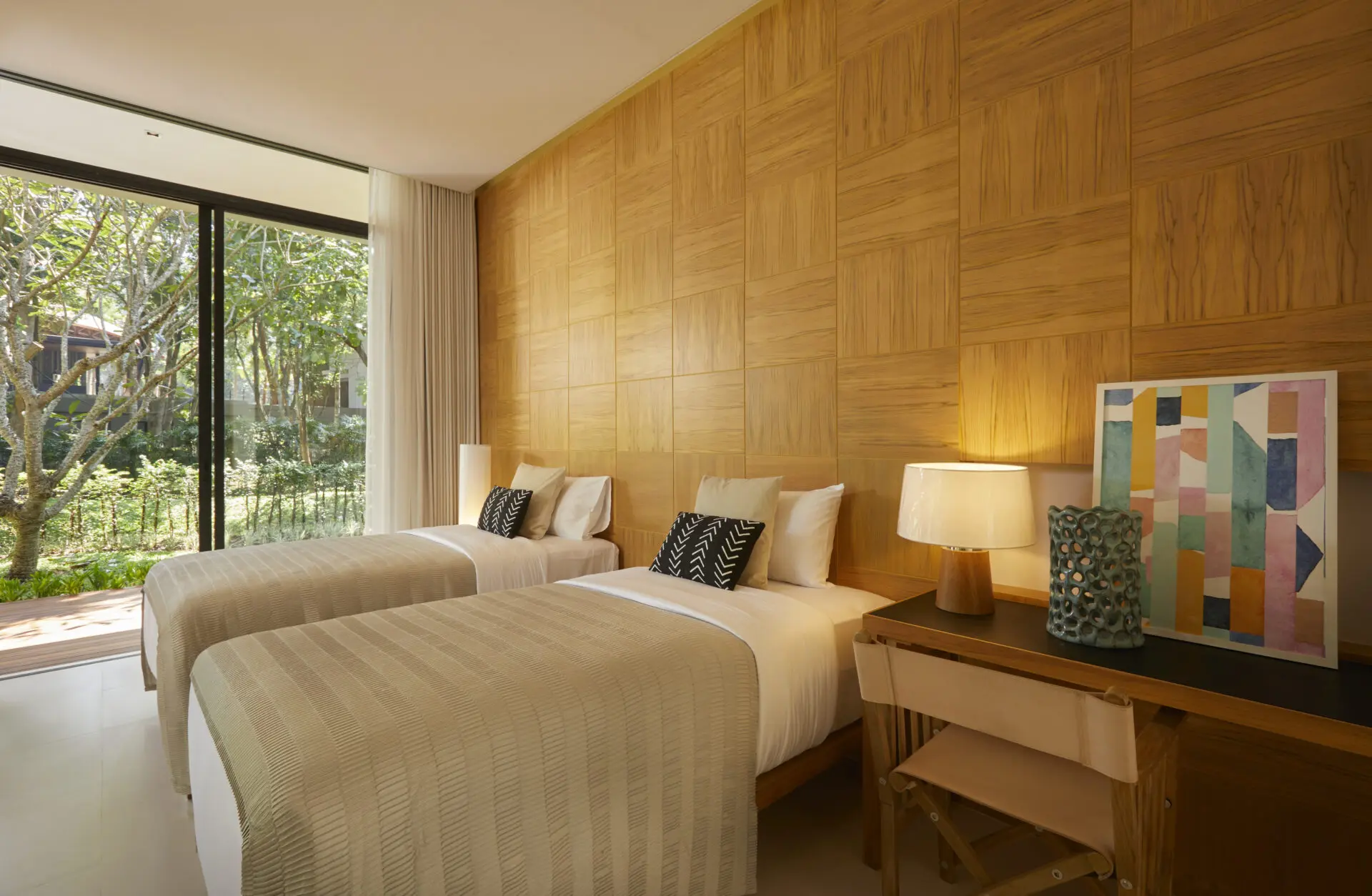 Outdoor pool terrace offering a serene space for lounging and enjoying Chiang Mai’s natural surroundings.