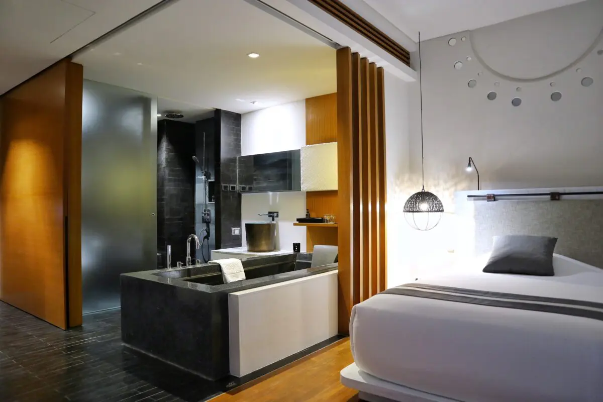 Valley-facing balcony offering a refreshing outdoor space with Chiang Mai hillside scenery.