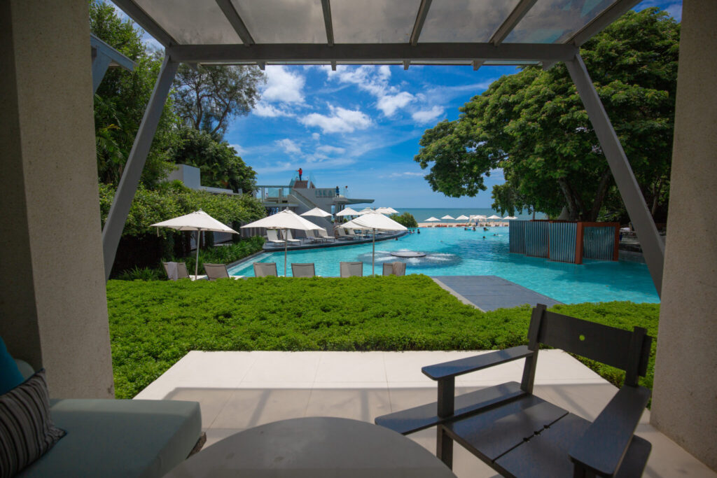 Veranda at sea pool view