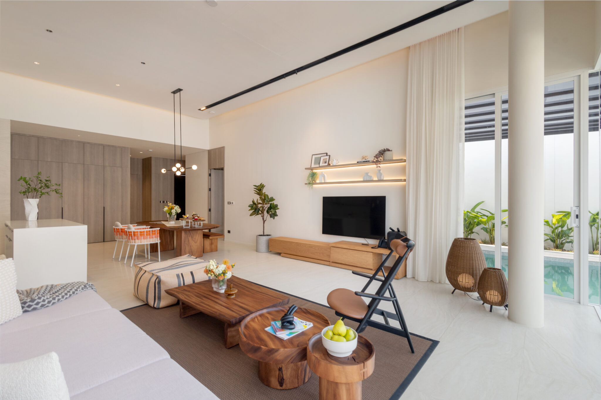 Stylish Hua Hin Cha Am 2 bedroom villa designed with open-air pool space