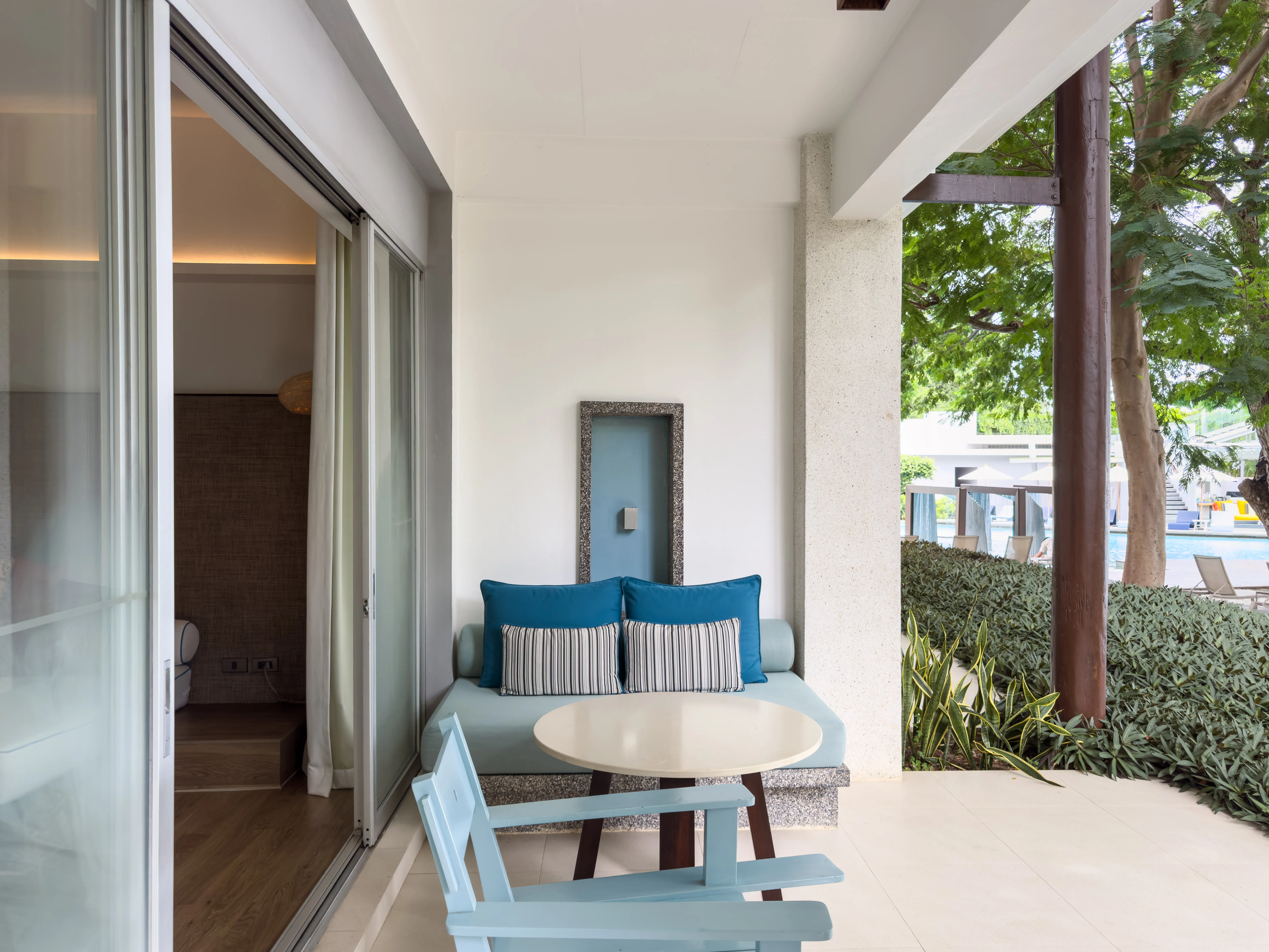 Beachfront Hua Hin Cha Am resort offering ocean view suite with living area