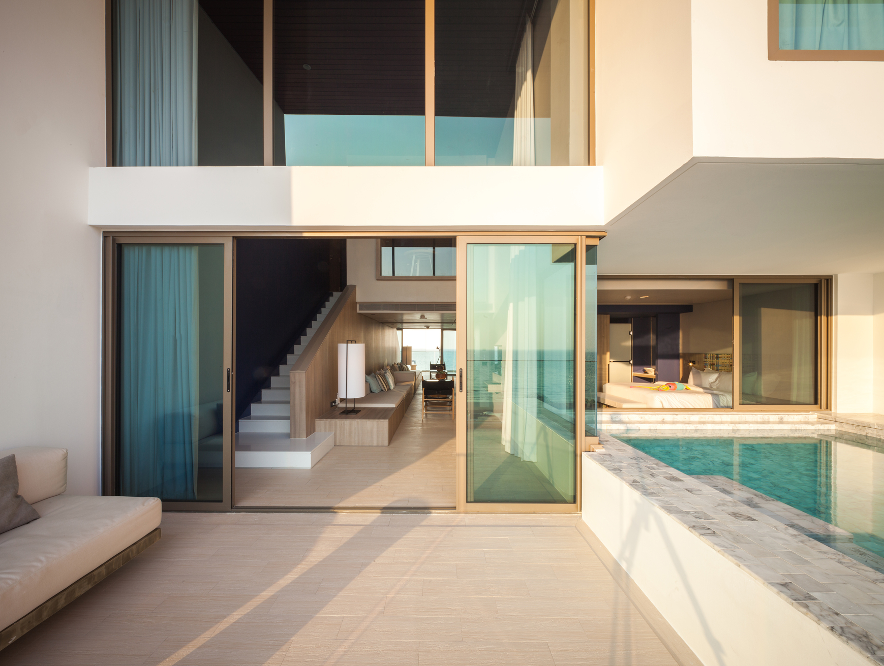 Two-bedroom layout designed for comfort and privacy, ideal for luxury group getaways in Na Jomtien.