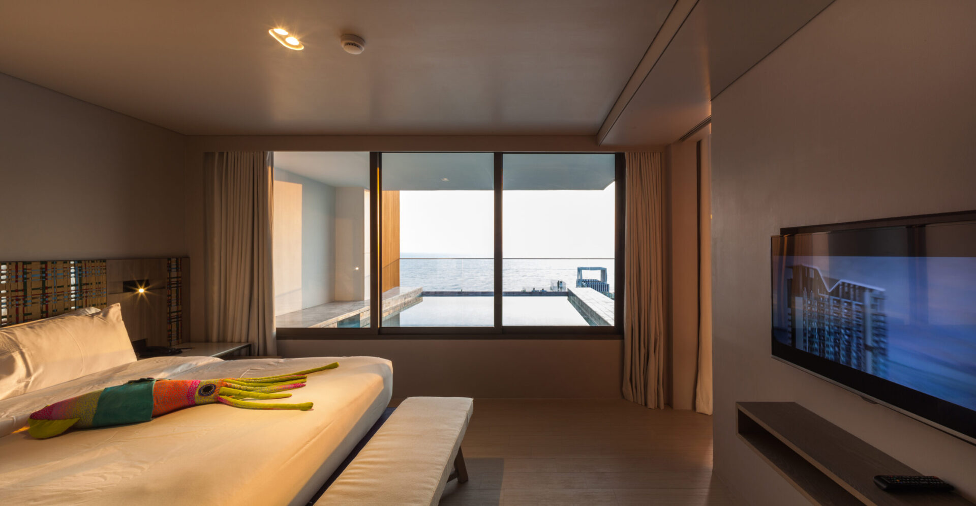 Luxury villa bathroom featuring premium finishes and a serene design within the Sky Pool Villa.