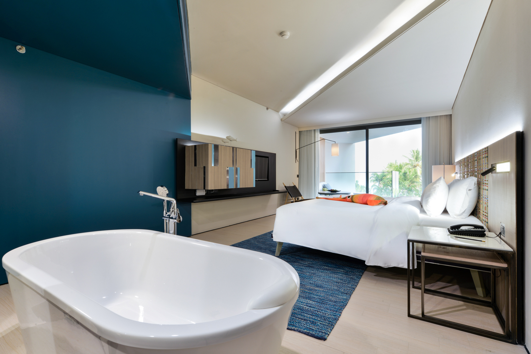 Sea Breeze room with soft coastal décor and gentle natural light, offering a relaxing escape at a seaview hotel in Na Jomtien Pattaya.